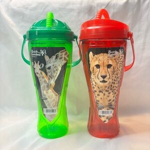 Busch Gardens - Green Giraffe & Red Cheetah Refillable Cups